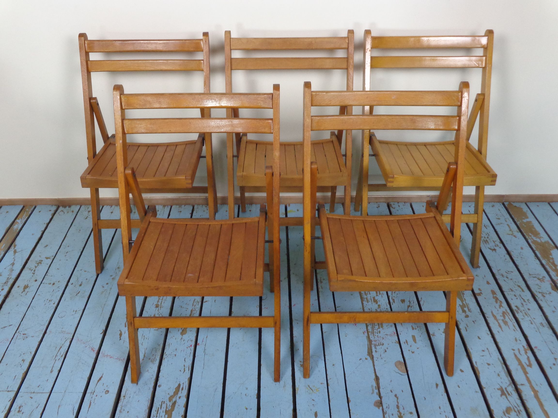 Vintage Houten Klapstoelen