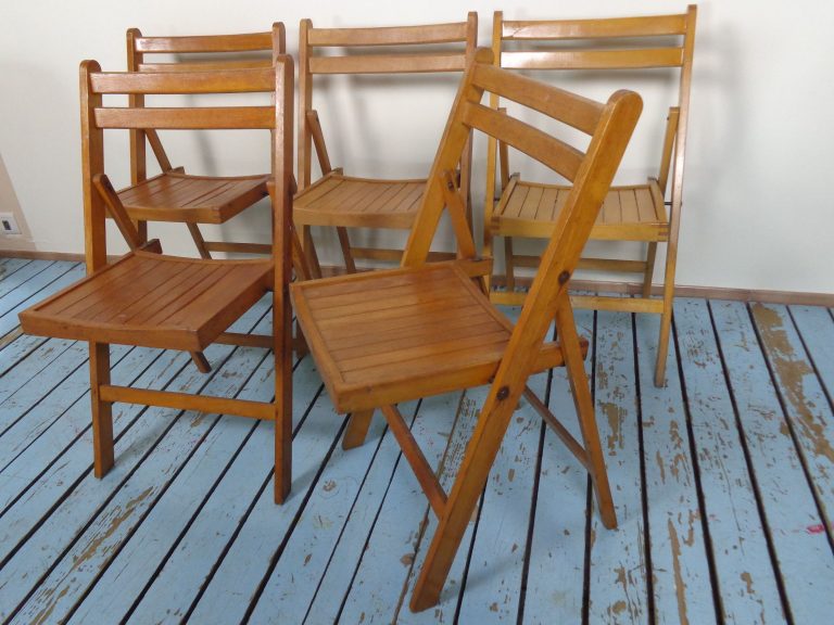 Vintage Houten Klapstoelen