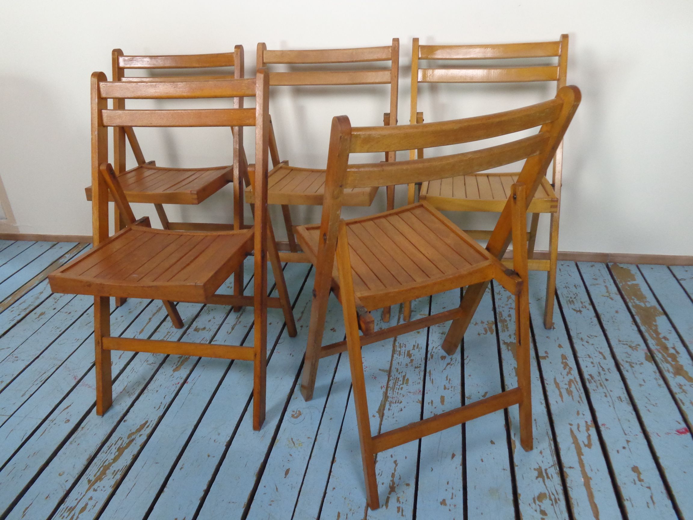 Vintage Houten Klapstoelen